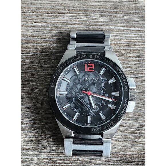 Ed Hardy Men's Black Hamster Watch HM-BK 0320 (NOT WORKING, MAY NEED BATTERIES) - Picture 7 of 16
